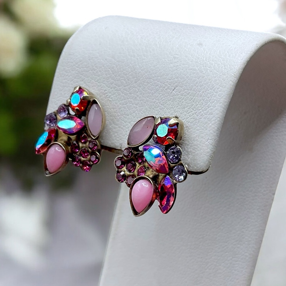 🌺Vintage Sorrelli Crystal/Rhinestone Earrings - Picture 3 of 10